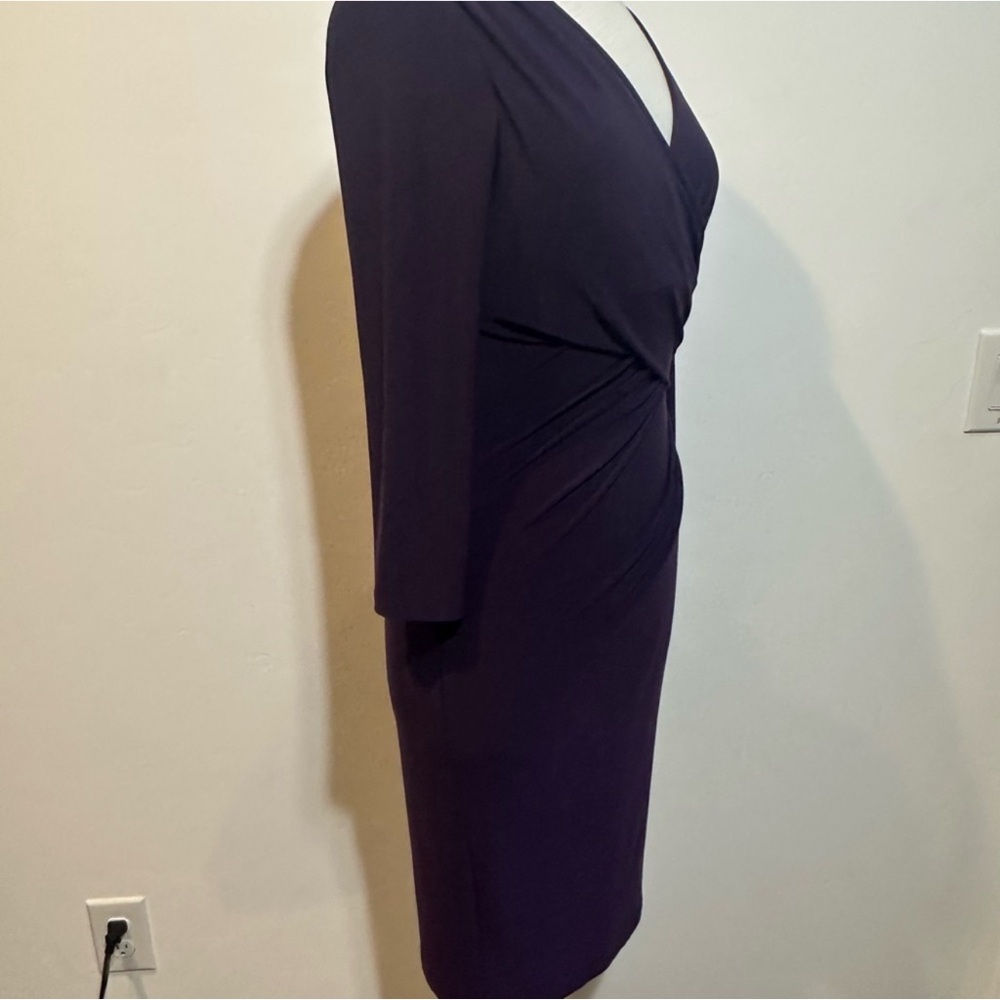 👗 Lauren Ralph Lauren deep purple Wrap-Style Sheath Dress | Size 4 👗 - Picture 6 of 7